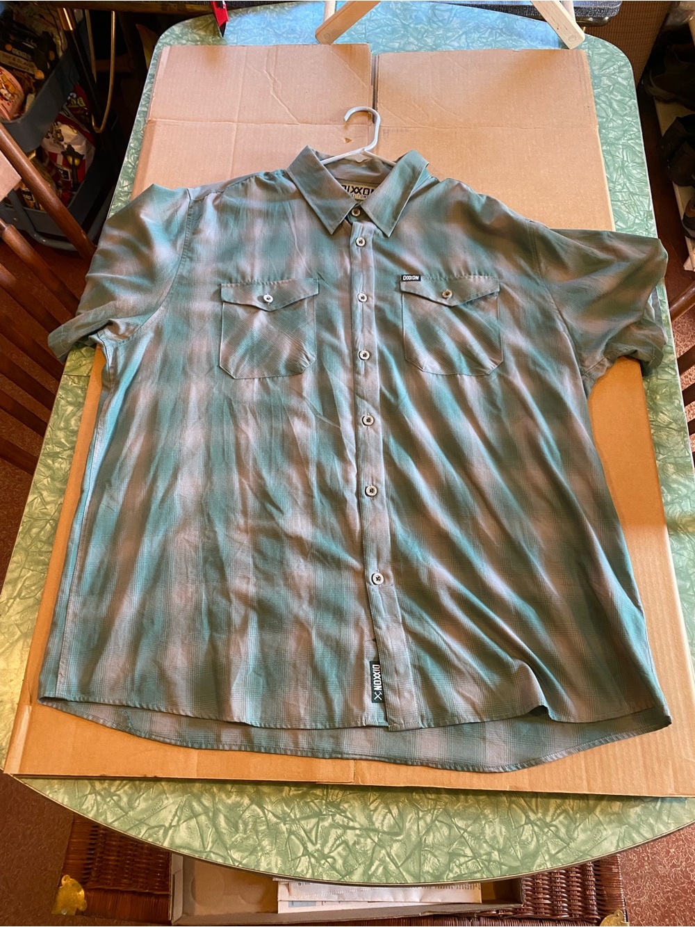 Very Nice Men’s 3XL Green & Grey Plaid Dixxon Flannel Co “The Bixby” S/S Shirt